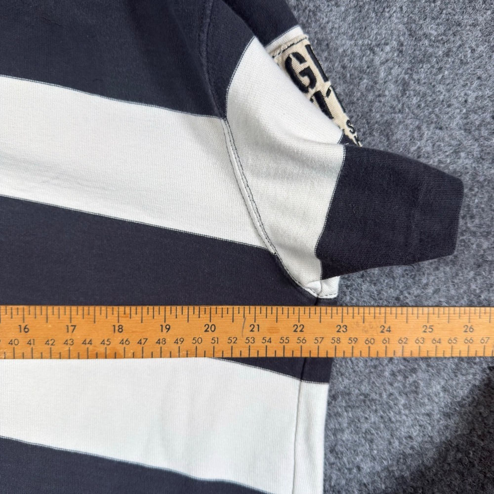 Scotch & Soda Loveline Rugby Shirt Mens XXL Black White Striped - Picture 6 of 12